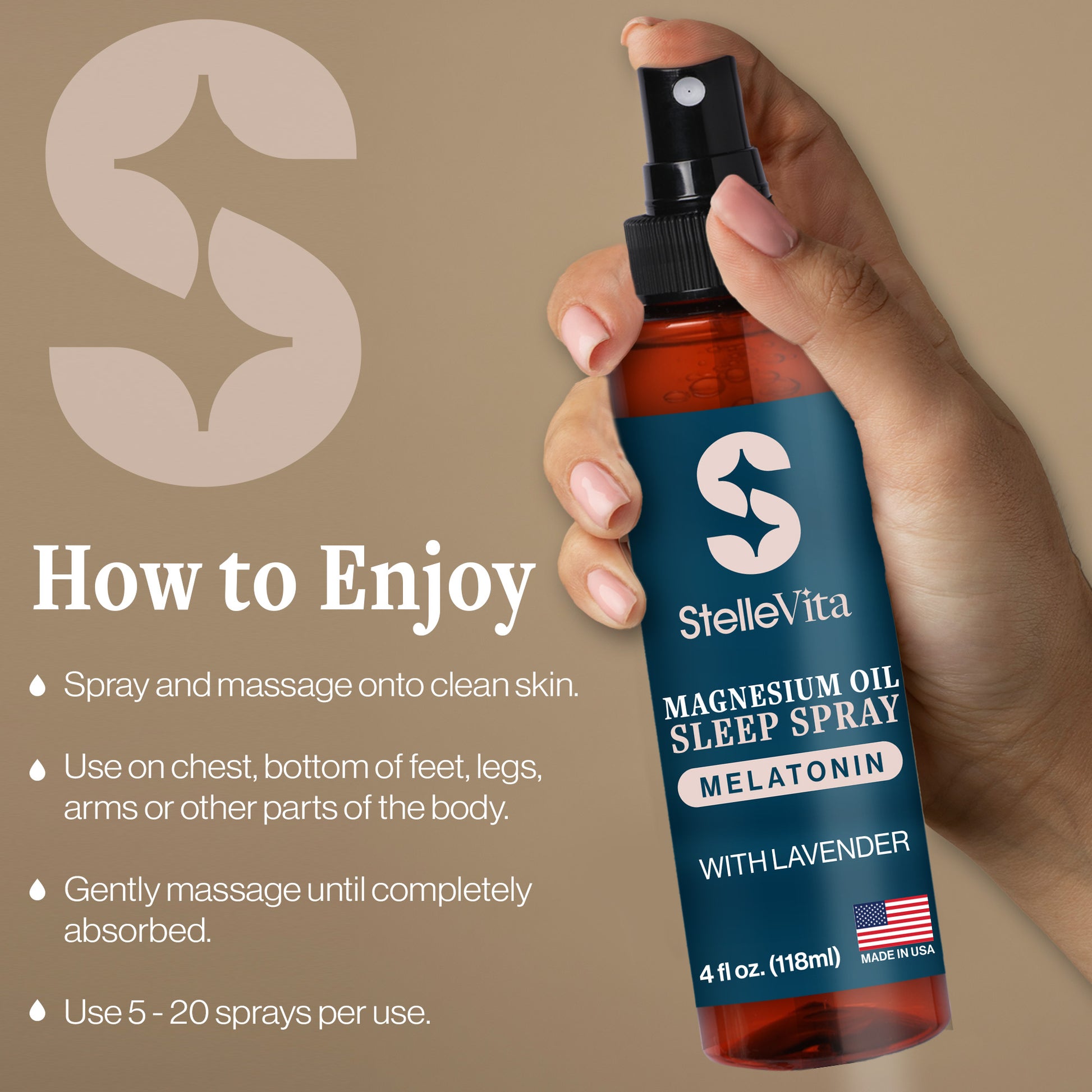 Magnesium Oil with Melatonin and Lavender Sleep Spray 4 oz